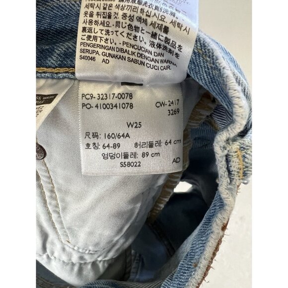 Levi’s 501 Selvedge Daisy Duke Jean Shorts Women’s Size 25 Distressed - Picture 5 of 8